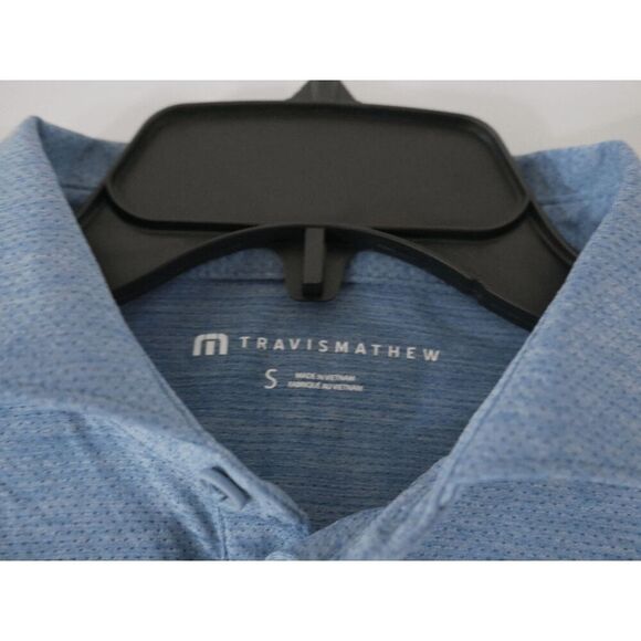 Travis Mathew Men's Heater Pro Chest Stripe Golf Polo Blue S - Picture 10 of 11